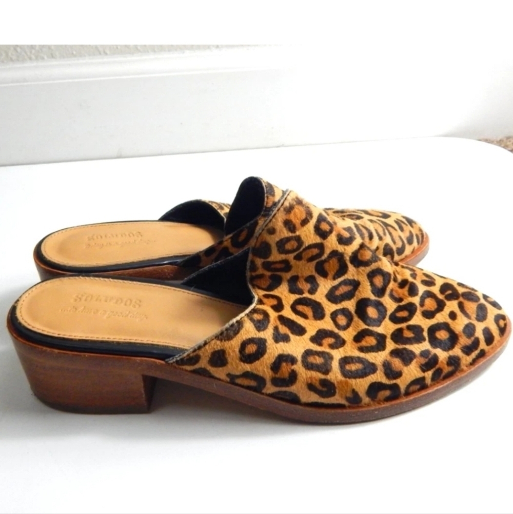 Soludos Leopard Print‎ Calf Hair Mules
